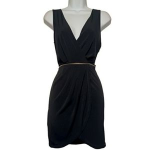 BCBGENERATION Zipper Waist Black Sleeveless Slinky Stretchy Mini Dress 6 NWT S